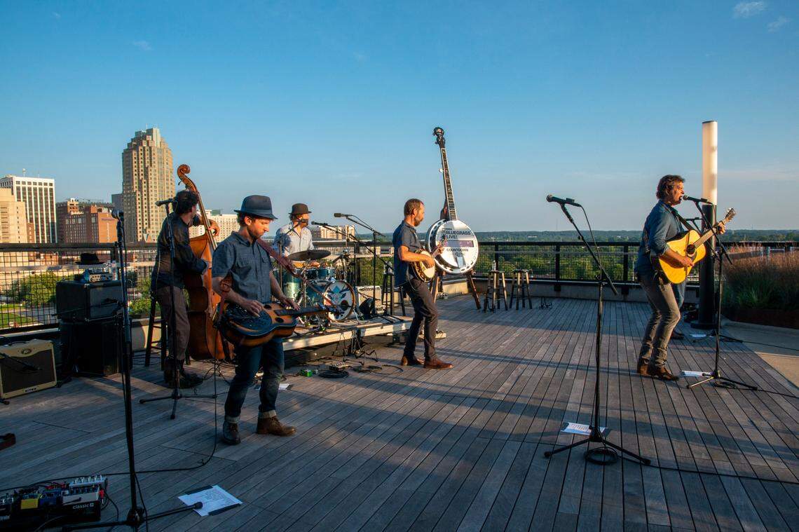 Steep Canyon perform at The Dillon in August 2020. The performance will be shown as part of IBMA’s World of Bluegrass virtual event. IBMA World of Bluegrass will run from Sept. 28 to Oct. 3. The festival part of the annual event, which would normally be on the streets of Raleigh and at local venues, will be online Oct. 2-3.