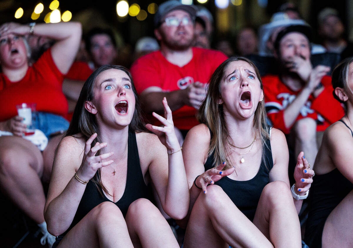 Fans cheered in anticipation during a Stanley Cup finals game 6 watch party at Smoky Hollow on June 14, 2026, in Raleigh, North Carolina.