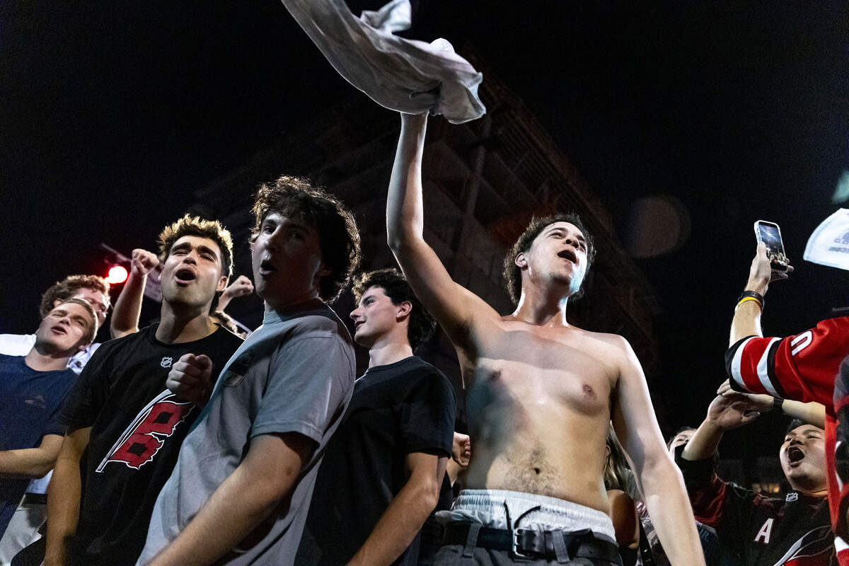 Fans celebrated in the streets after the Carolina Hurricanes won their second Stanley Cup in Glenwood South District on June 14, 2026, in Raleigh, North Carolina. The Hurricanes last won the Stanley Cup in 2006.