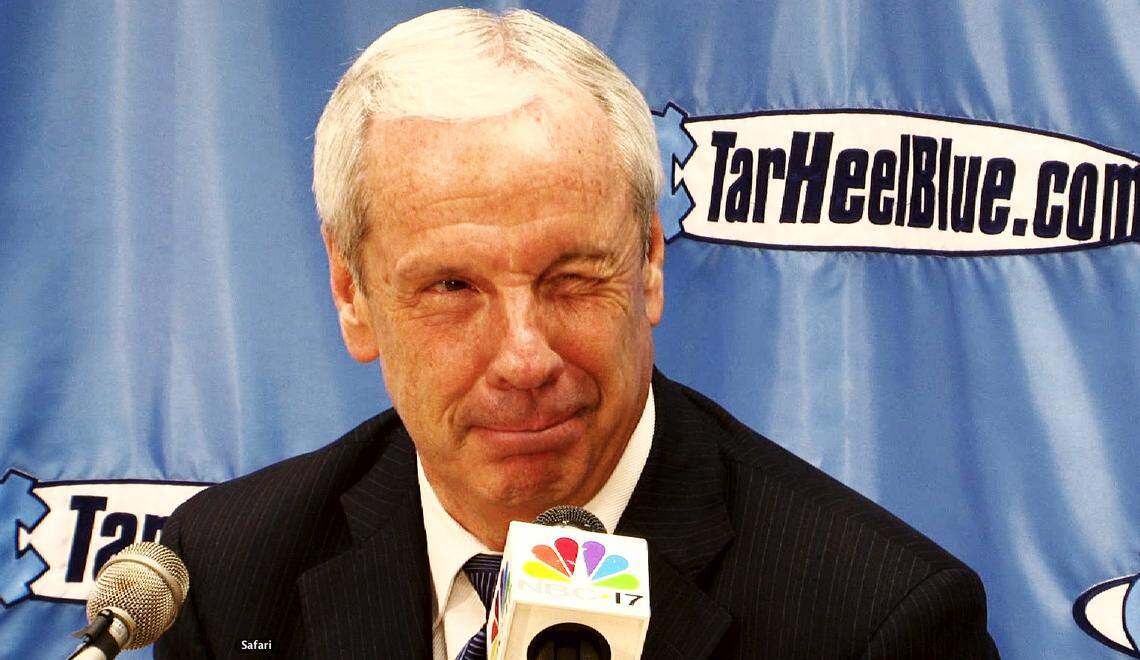 UNC basketball head coach Roy Williams winks to a reporter shortly after he accidentally used an expletive during a press conference following UNC’s 89-80 win over N.C. State Wednesday, Feb. 18, 2009 at the Dean Smith Center.