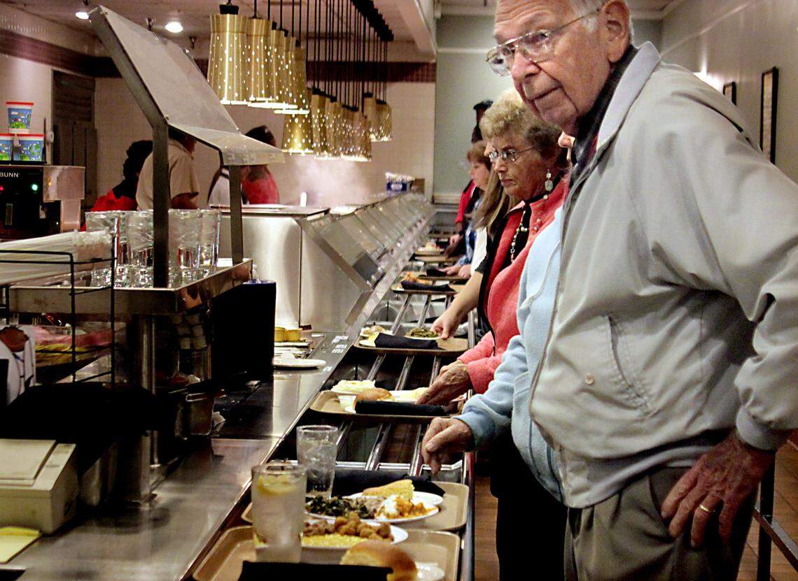 Customers consider their options at a Raleigh-area K&W Cafeteria in this undated photo.