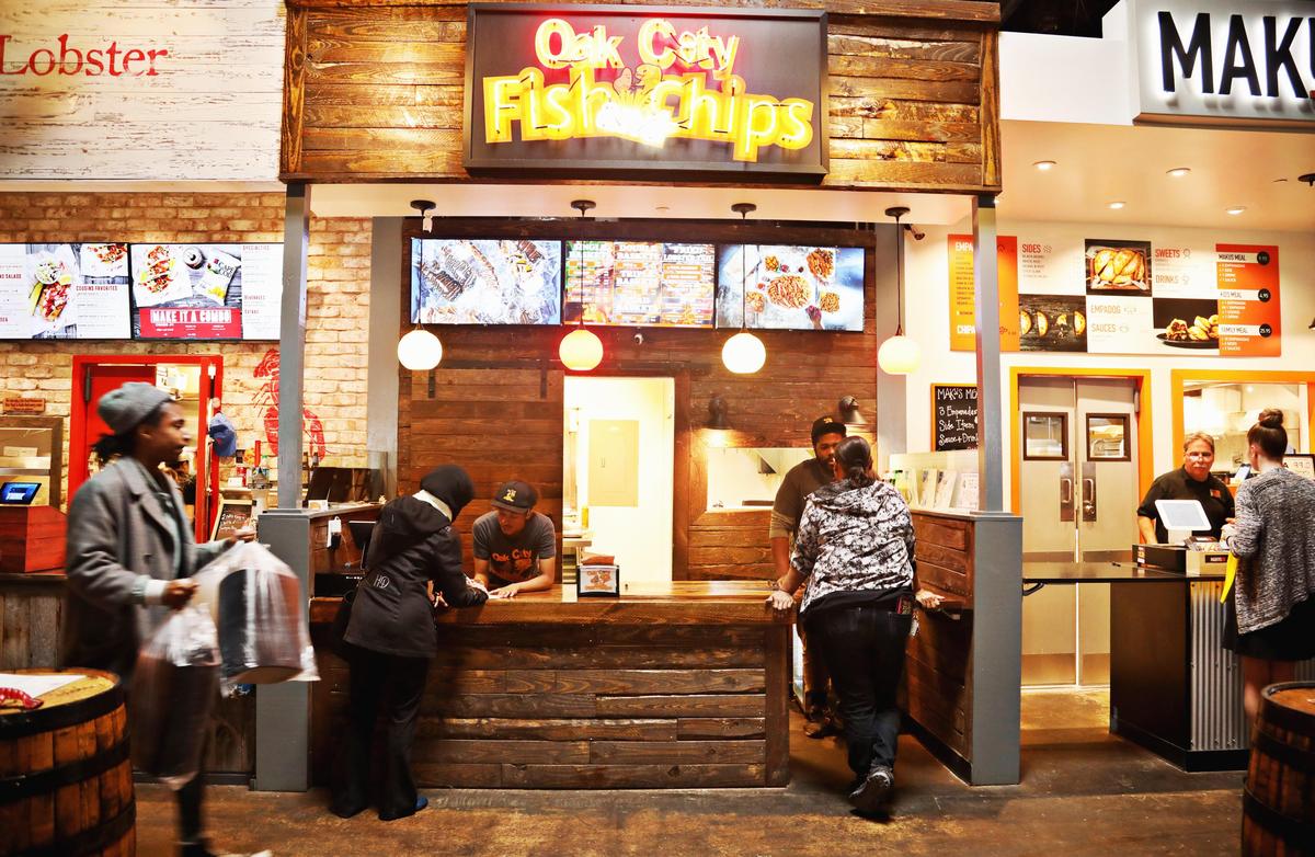 Oak City Fish & Chips at Morgan Street Food Hall in downtown Raleigh.