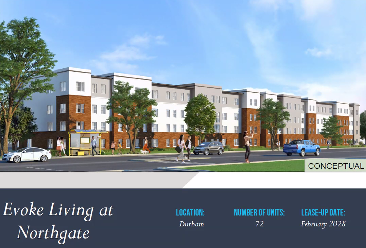 The affordable housing component proposed at Northgate Mall in Durham would include 72 units for seniors 55 and older.