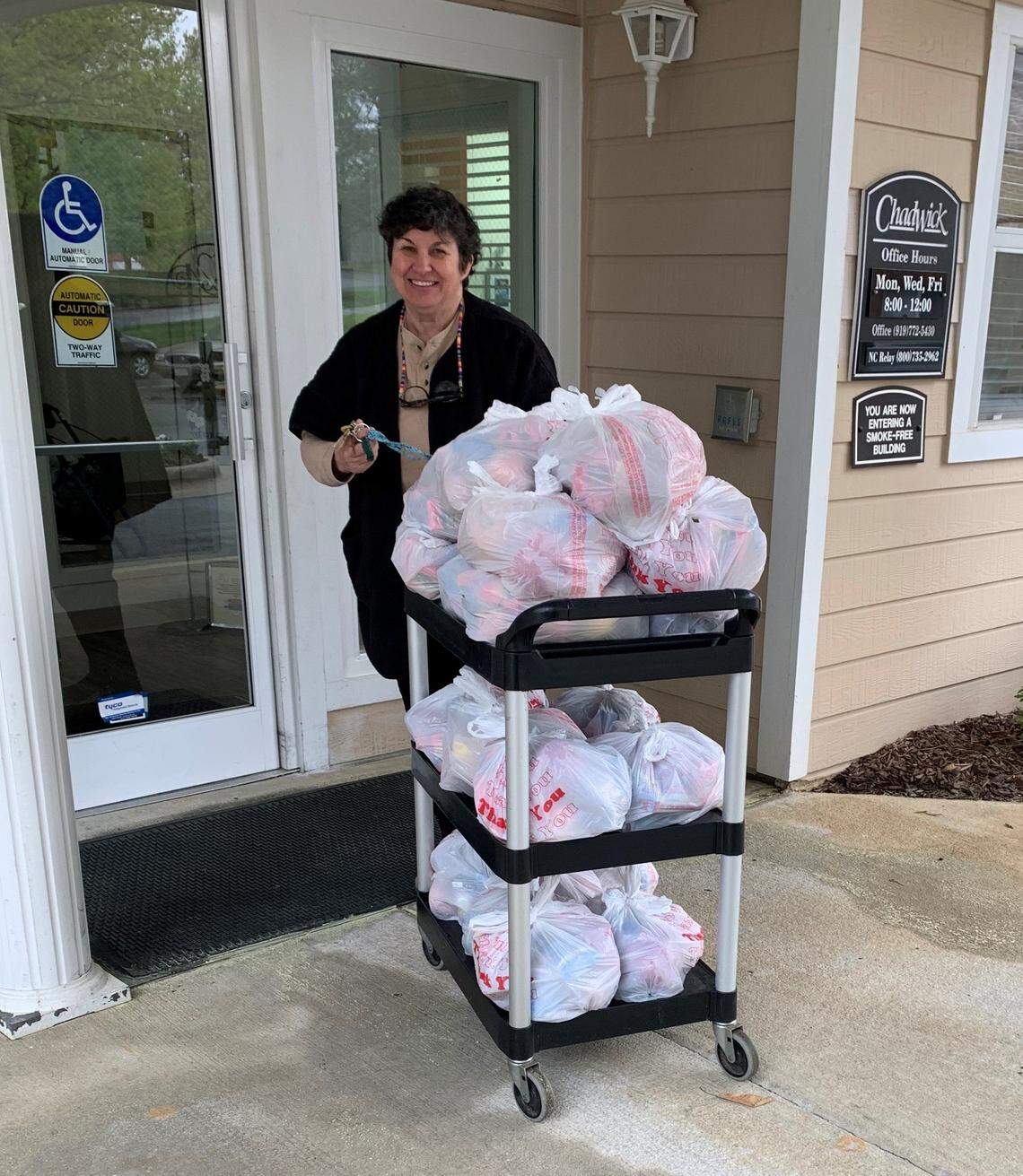 The Inter-Faith Food Shuttle packs and delivers grocery bags for seniors in and around the Triangle. This is one way grocery store leftovers are distributed to people who need it.