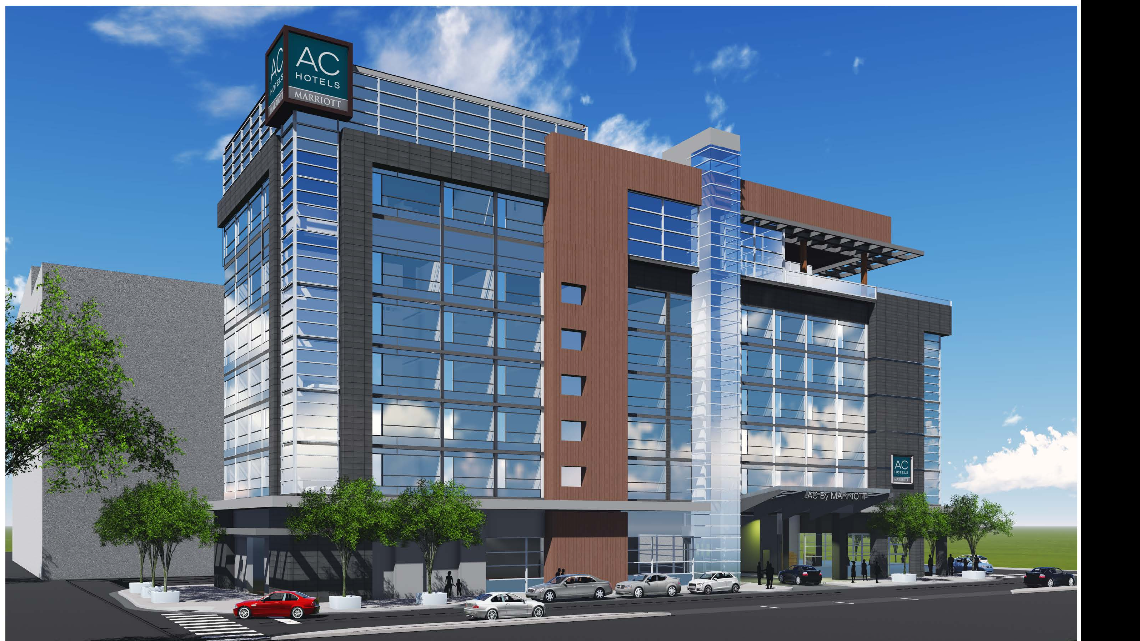 Rendering of proposed AC Hotel at Raleigh's North Hills