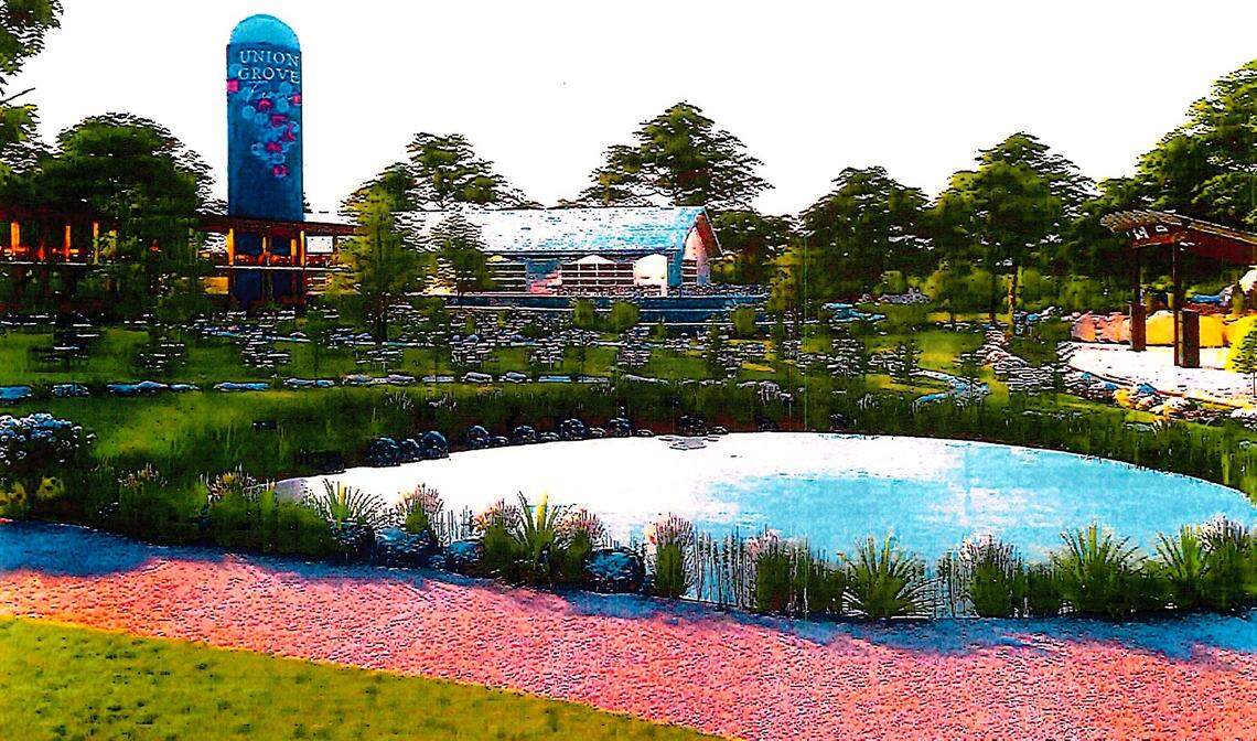 This drawing of a proposed 2,500-seat amphitheater and distillery at Union Grove Farm was submitted to the Orange County planning office in March 2024.
