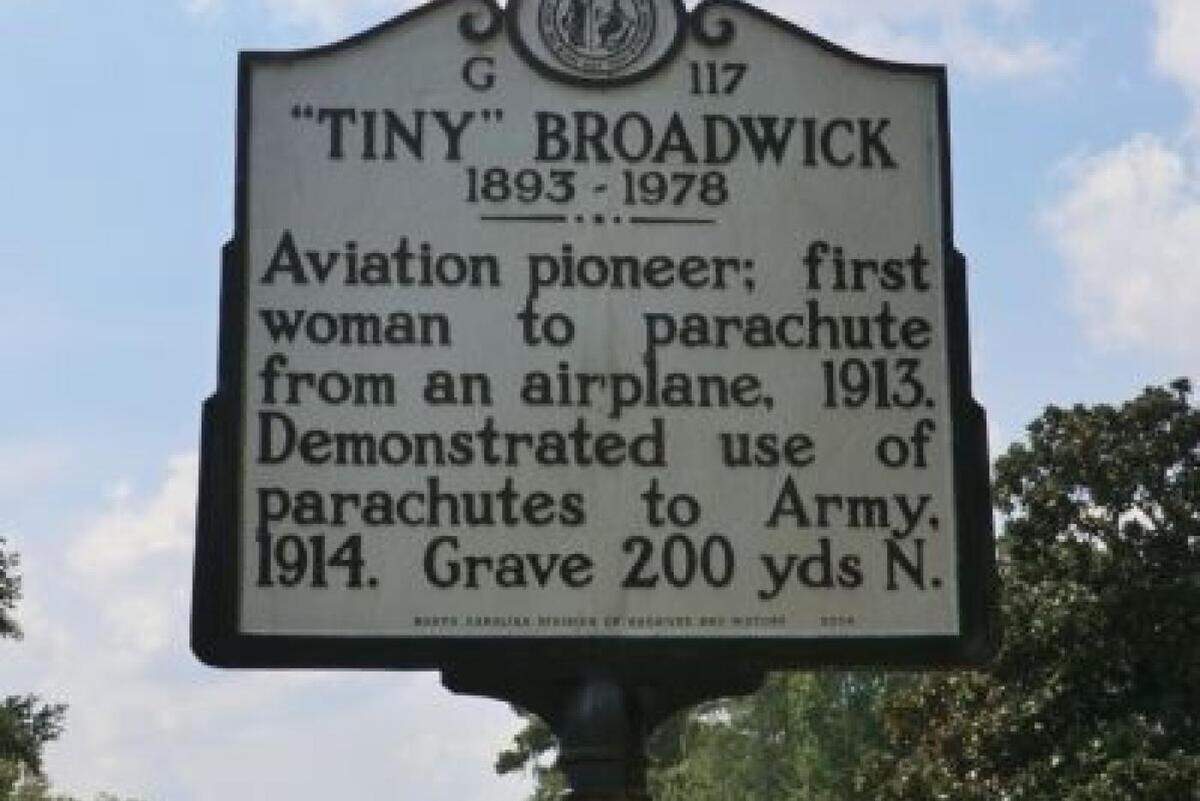 “Tiny” Broadwick’s historic marker near her grave in Henderson
