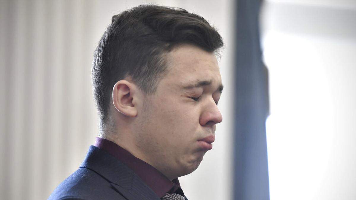 Kyle Rittenhouse closes his eyes and cries as he is found not guilt on all counts at the Kenosha County Courthouse in Kenosha, Wis., on Friday, Nov. 19, 2021. The jury came back with its verdict afer close to 3 1/2 days of deliberation. (Sean Krajacic/The Kenosha News via AP, Pool)