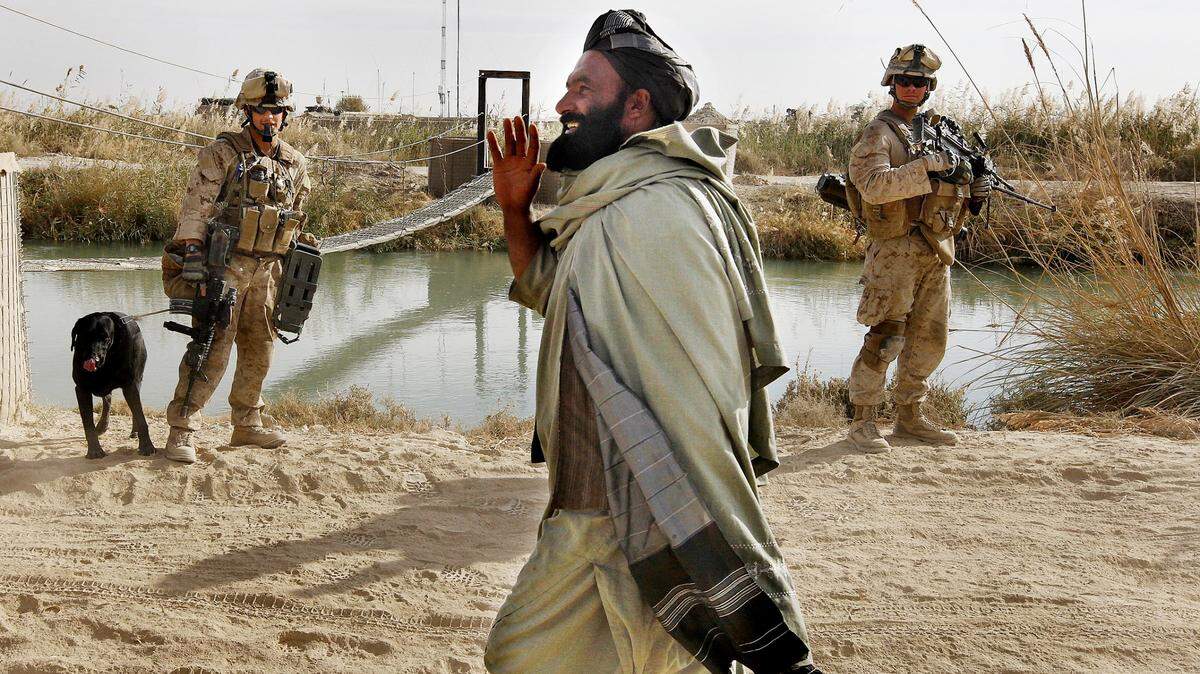 U.S. Marines are shown in Afghanistan.
