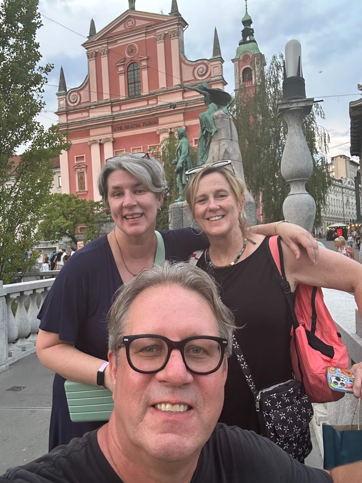 IMG_6002.jpeg The columnist, his sister Jo Gadsby and wife Amber Nimocks in Ljubljana, the capital of Slovenia.