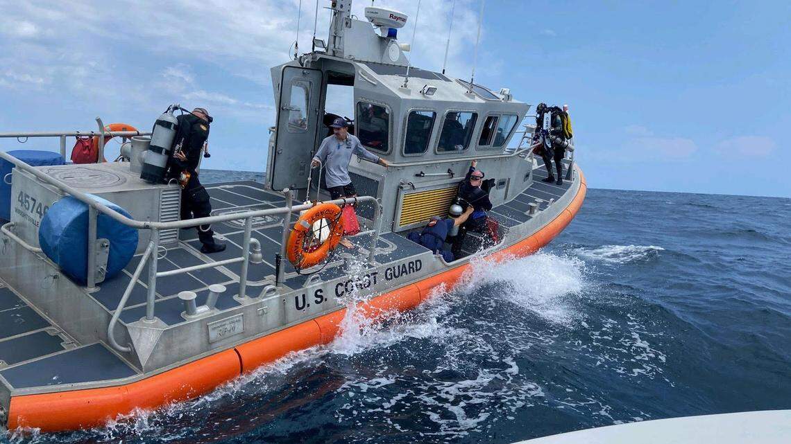 The U.S. Coast Guard found a missing scuba diver drifting 24 miles off North Carolina’s Bald Head Island.