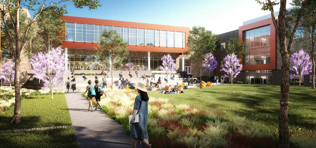 Image of proposed Felton Grove High School scheduled to open in Apex in 2025.