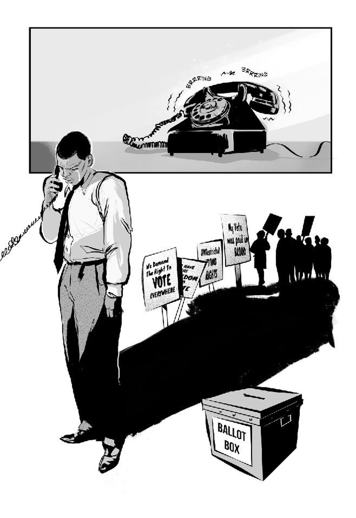 Panels from Afua Richardson’s “Run,” based on the life of civil rights leader John Lewis.