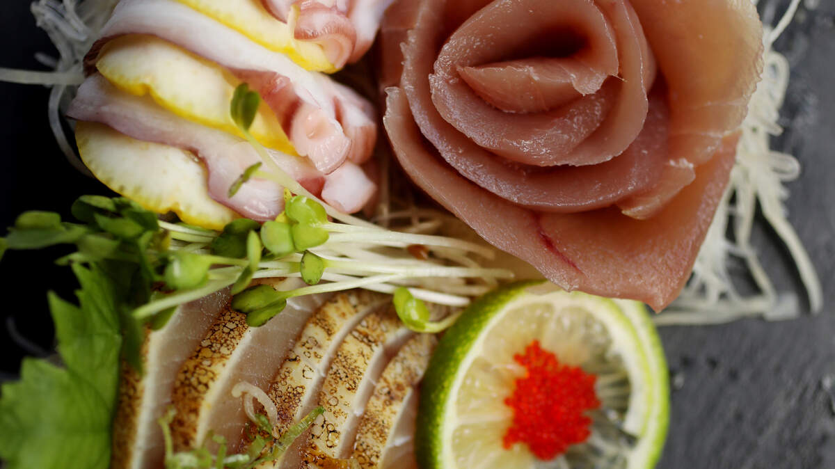 The sashimi plate at Koi Grill & Sushi in Raleigh.