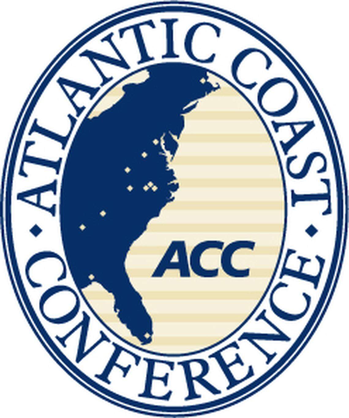The Atlantic Coast Conference logo from 2009 showing only East Coast schools.