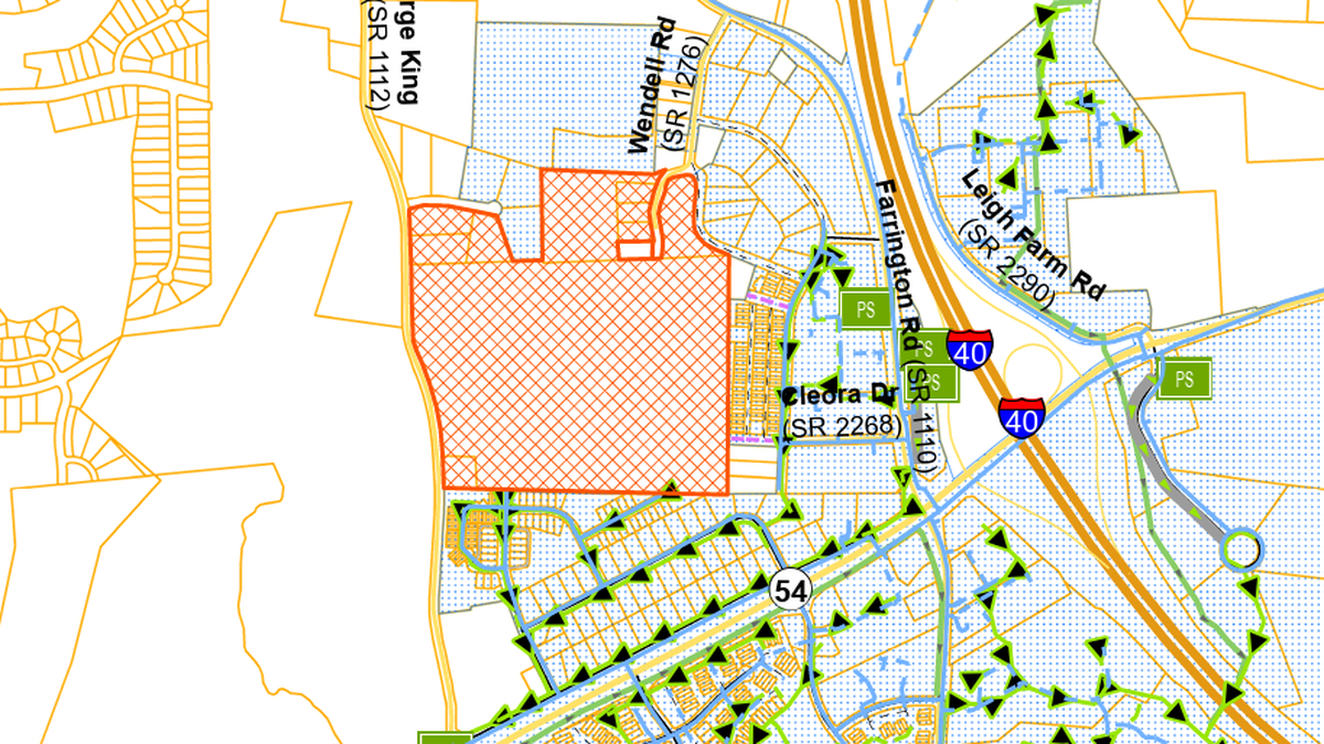 The Leigh Village Center development will transform 81 acres of land between Durham and Chapel Hill off Exit 273 on N.C. Interstate 40.