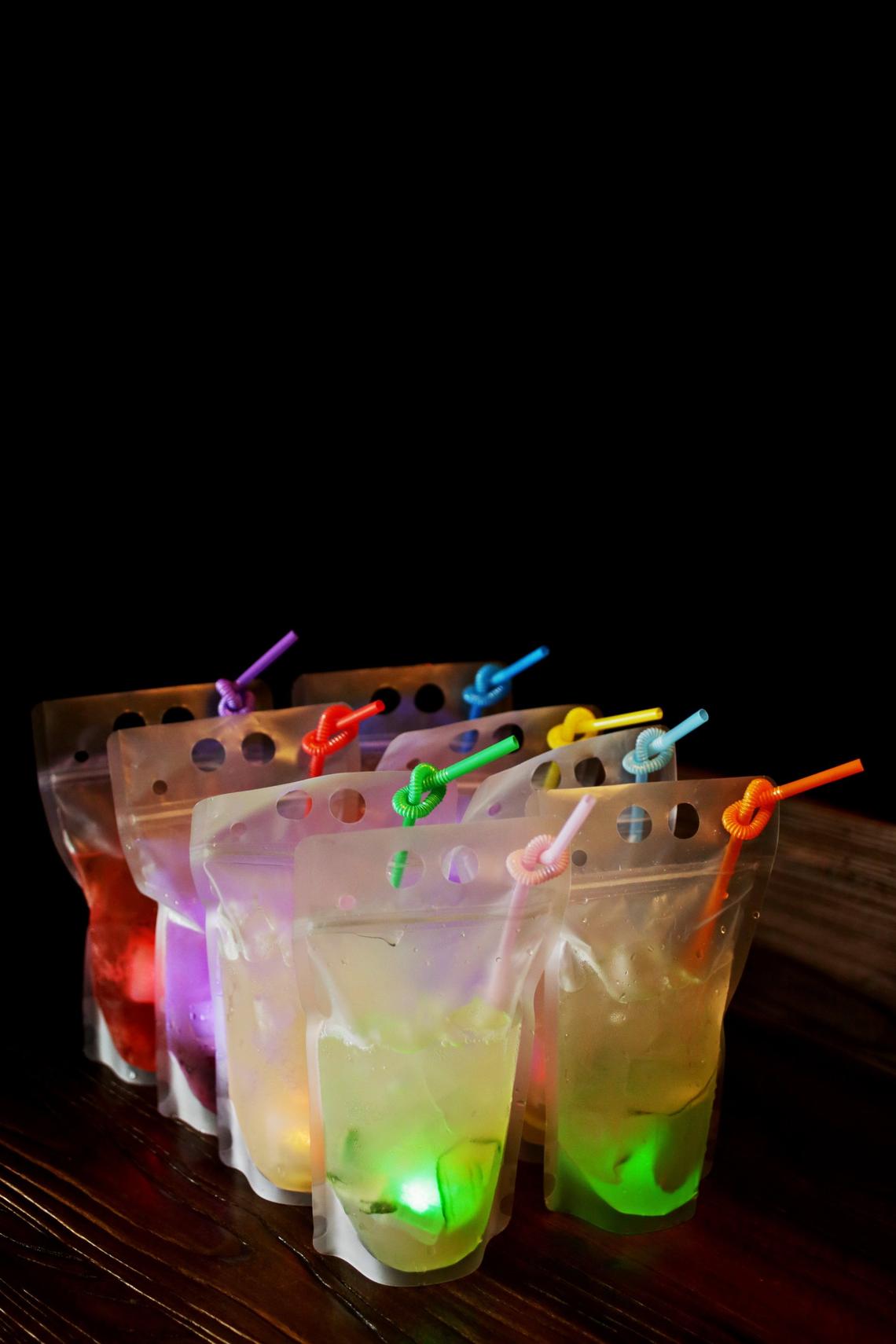 Seoul 116’s Soju Capri cocktail is an adult version of the Capri Sun you enjoyed as a child. The spirit base is soju served in a clear plastic pouch with a straw a la Capri Sun with an LED “ice cube” glowing in a vivid neon hue.