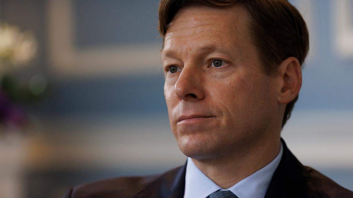 UNC-Chapel Hill Chancellor Lee Roberts listens during an interview at South Building on Monday, Aug. 12, 2024, in Chapel Hill, N.C.