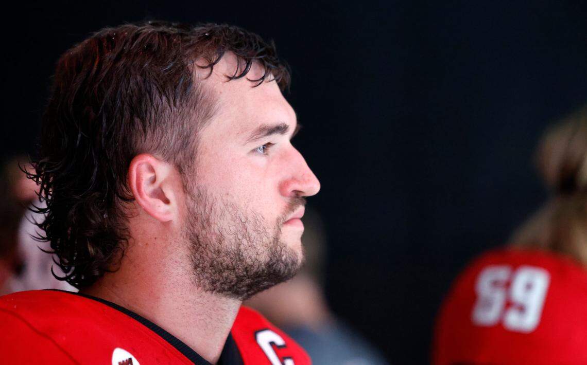 N.C. State quarterback Grayson McCall (2) waits to head out onto the field to warmup before N.C. State’s game against Western Carolina at Carter-Finley Stadium in Raleigh, N.C., Thursday, August 29, 2024.