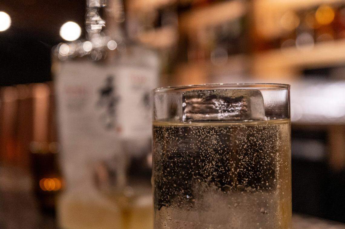 A Japanese Highball at Scott Crawford’s new cocktail bar, Sous Terre, at 620 North Person Street below Jolie, Crawford’s French bistro.