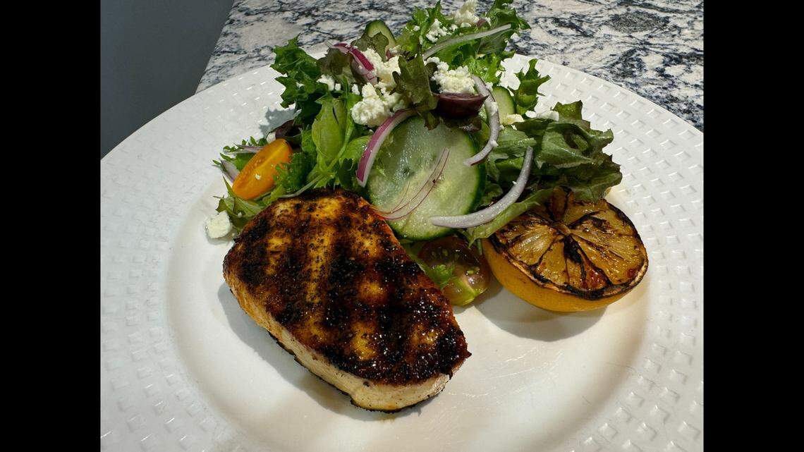 Sea Chef Dockside Kitchen’ served the escolar grilled with blackening spice and a Mediterranean style salad, Chef Mac Buben said..