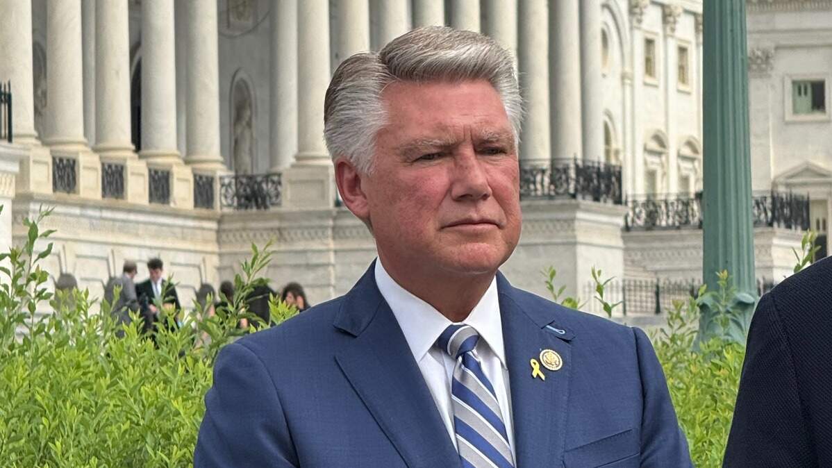 Rep. Mark Harris stands outside the U.S. Capitol on July 16, 2025, in Washington, D.C.