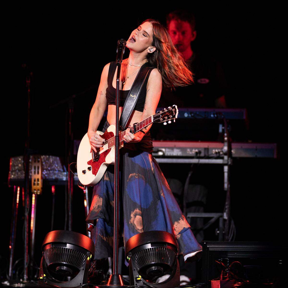 Maren Morris opens for P!NK in concert at Raleigh, N.C.’s Lenovo Center, Monday night, November 11, 2024.