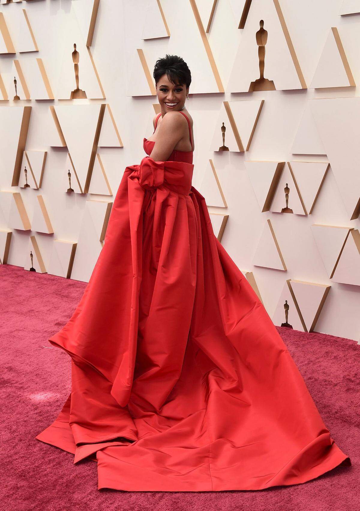 Ariana DeBose arrives at the Oscars on Sunday, March 27, 2022, at the Dolby Theatre in Los Angeles.