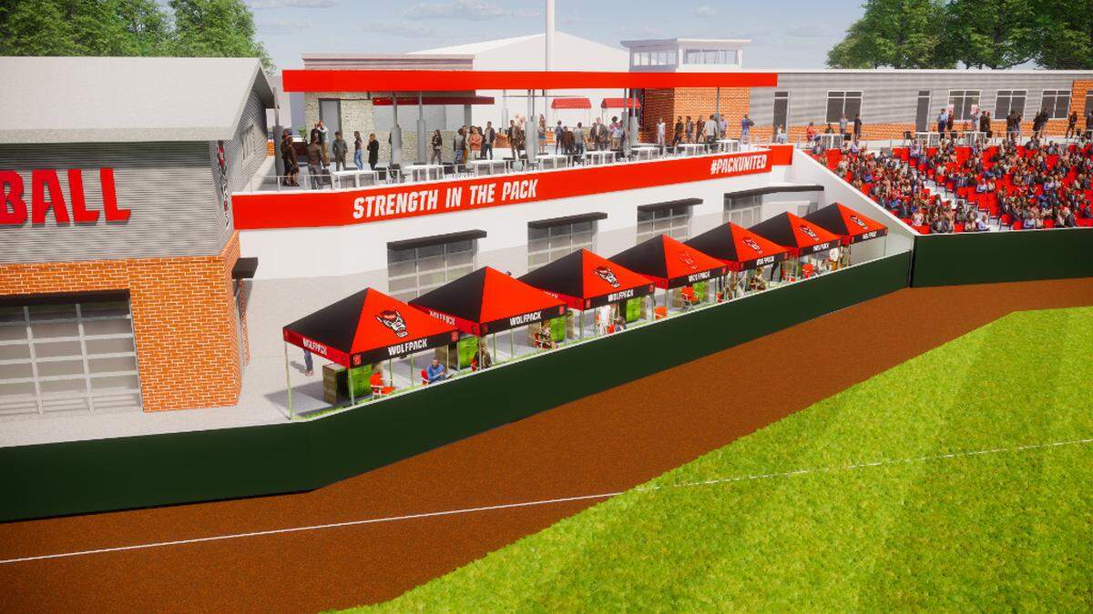 A rendering of some of the improvements proposed for N.C. State’s Doak Field.