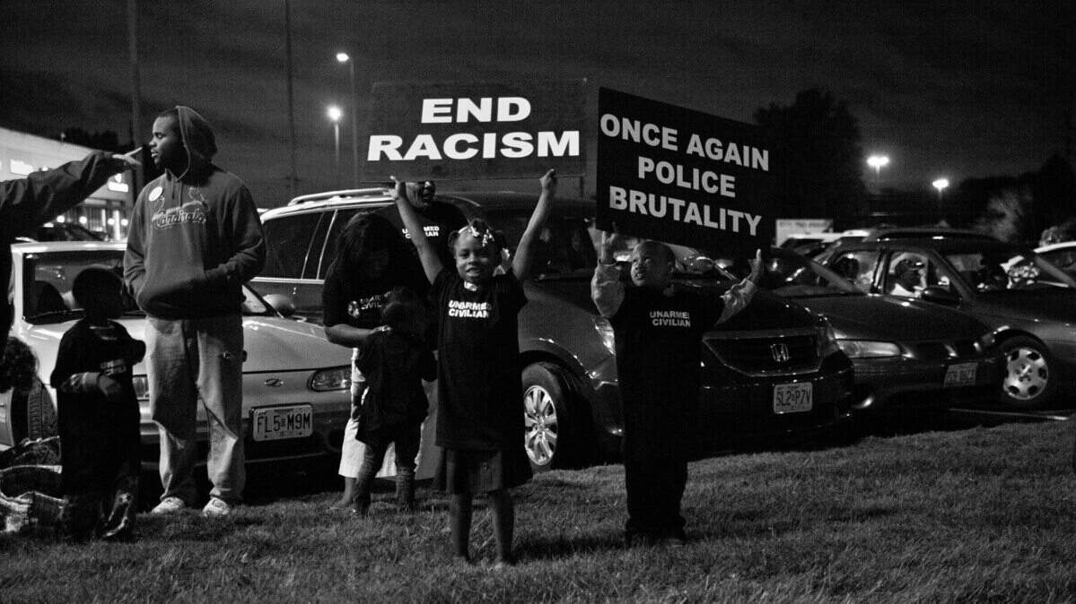A scene from the POV documentary "Whose Streets?" about the shooting of Michael Brown and the uprising in Ferguson, Missiouri.
