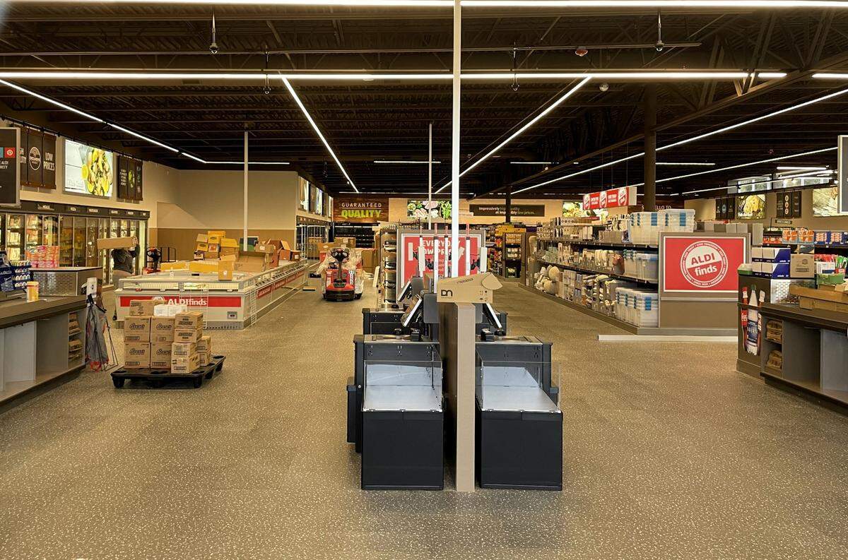 Aldi employees are filling the shelves of the German grocer’s newest North Carolina store now in anticipation of the March 13 soft opening. The store is located beside Sheetz, across the highway from Home Depot and Walmart in Hillsborough.