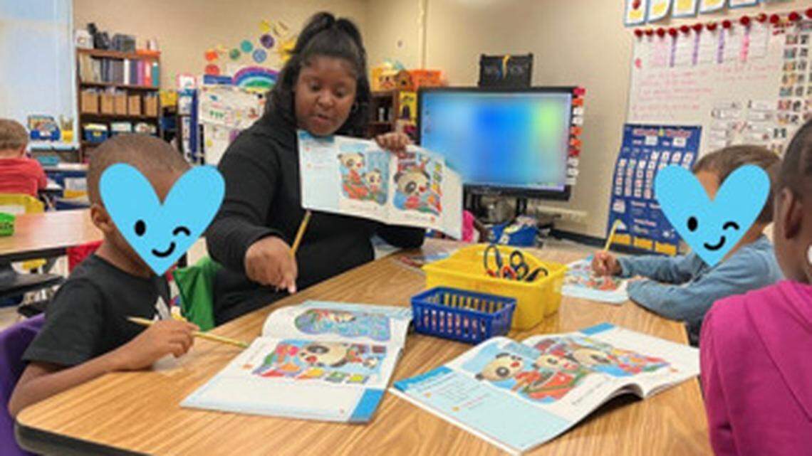 A student in the WS-TEACH program interns at a high-needs school in the Winston-Salem/Forsyth County School System.