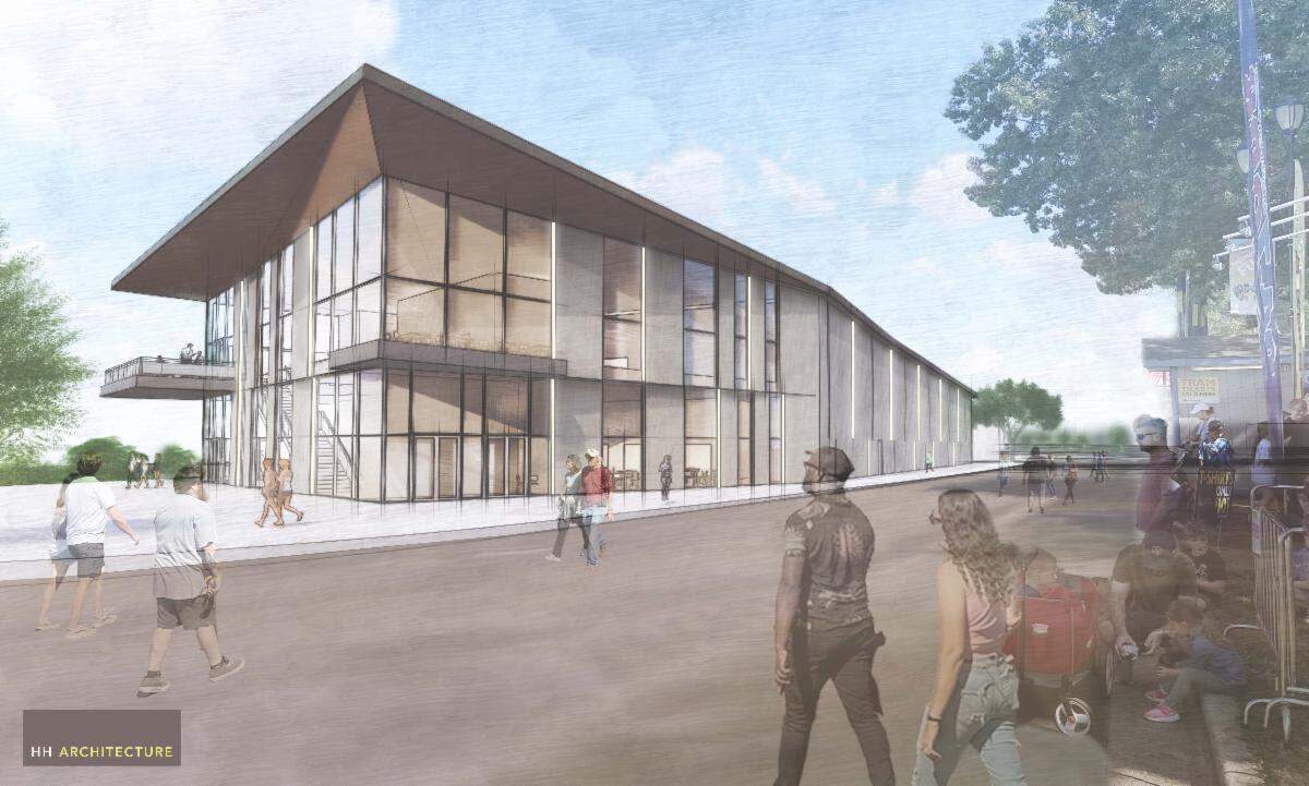 An architect’s drawing of the Midway Events Center planned for the NC State Fairgrounds