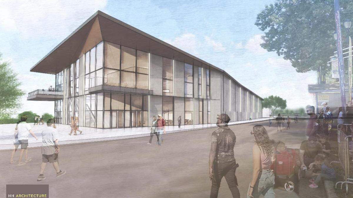 An architect’s drawing of the Midway Events Center planned for the NC State Fairgrounds
