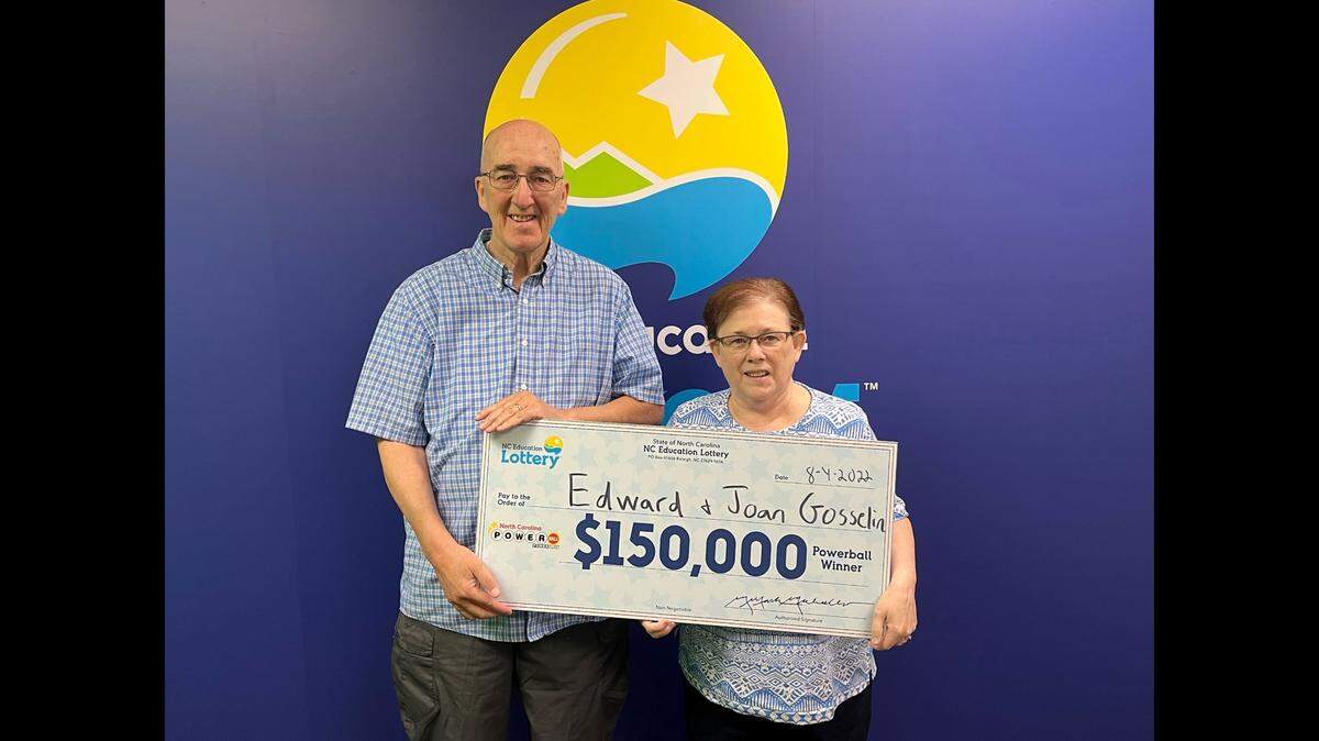 Edward Gosselin Jr. of Moore County found out he won big while checking his email, North Carolina Education Lottery officials said.