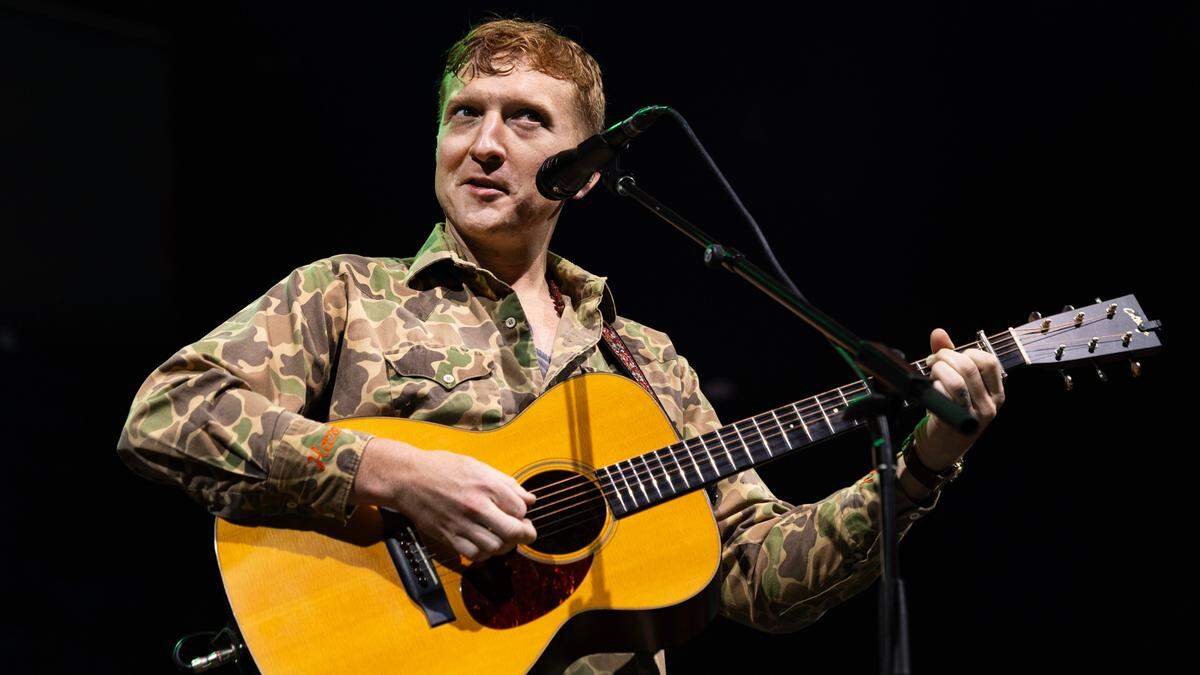 Tyler Childers plays Raleigh, N.C.’s Coastal Credit Union Music Park at Walnut Creek, Wednesday night, April 23, 2025.