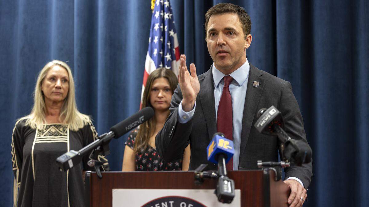 Attorney General Jeff Jackson gives an update on his lawsuit against Holly Christina Photography during a press conference Wednesday, May 13, 2026, at the North Carolina Department of Justice in Raleigh. More than 200 people have filed complaints with the department. The lawsuit alleges the photography company misled and defrauded customers by failing to provide the promised photography and videography services.