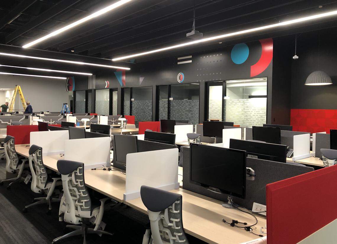 There will be 60 desks for 90 employees in Red Hat’s newest office addition at Red Hat tower.