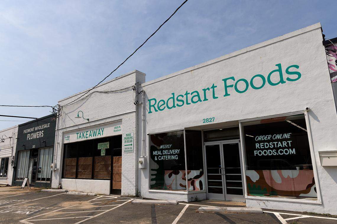The exterior of Redstart Takeaway is seen on Wednesday, Aug. 28, 2024, in Durham, N.C.