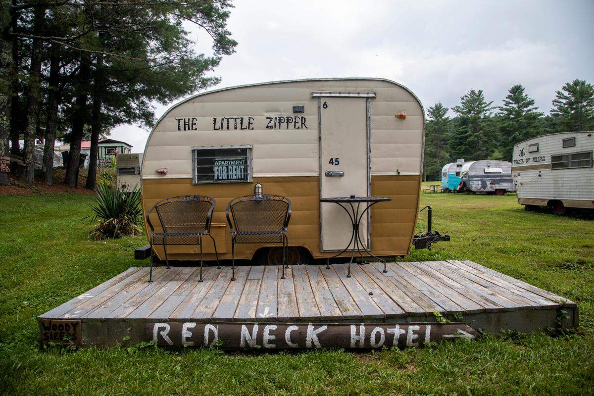 Wild Woody’s Records and More in Laurel Springs features vintage camper rentals a vast record shop, a bar, a concert stage, collectables and antiques and more.