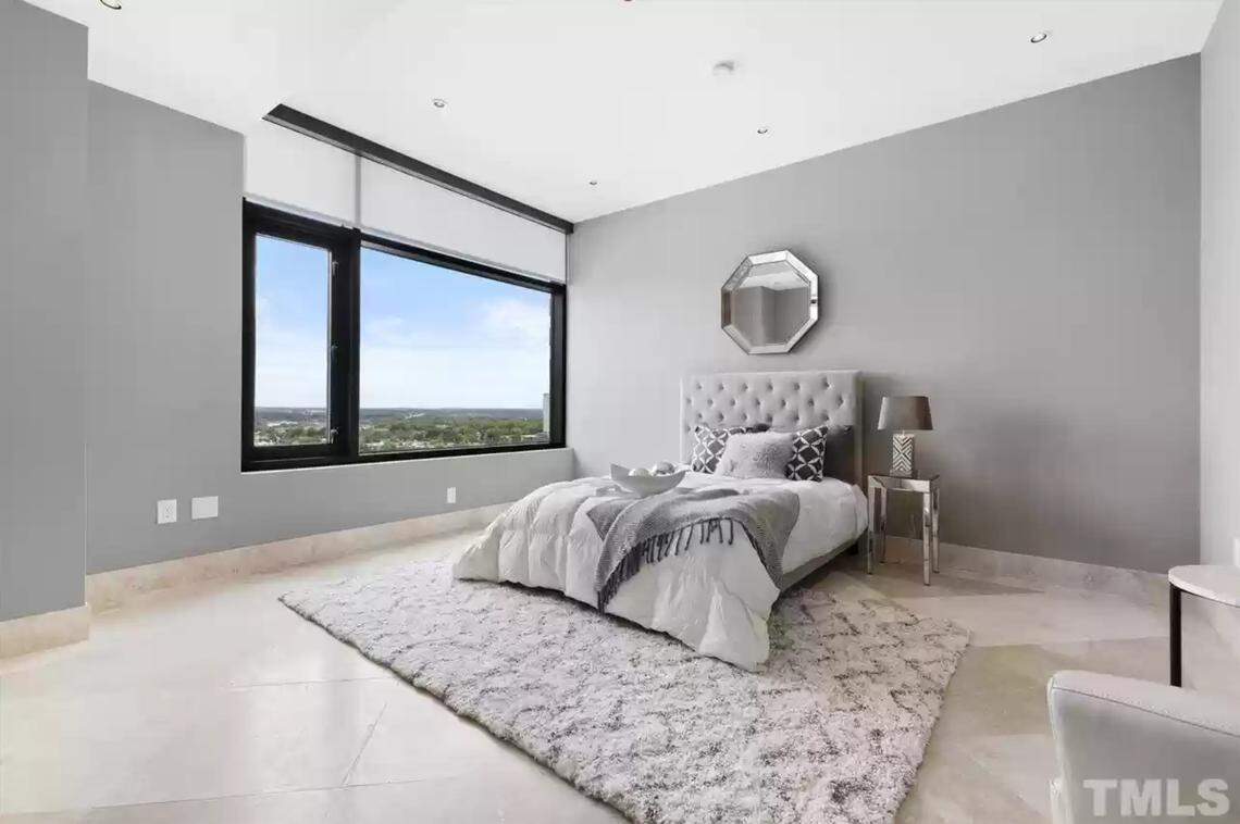 The spacious 2BR condo at 323 W Jones St Apt 1405 in Raleigh, NC, offers an open floor plan with an abundance of natural light and breathtaking views from every room.