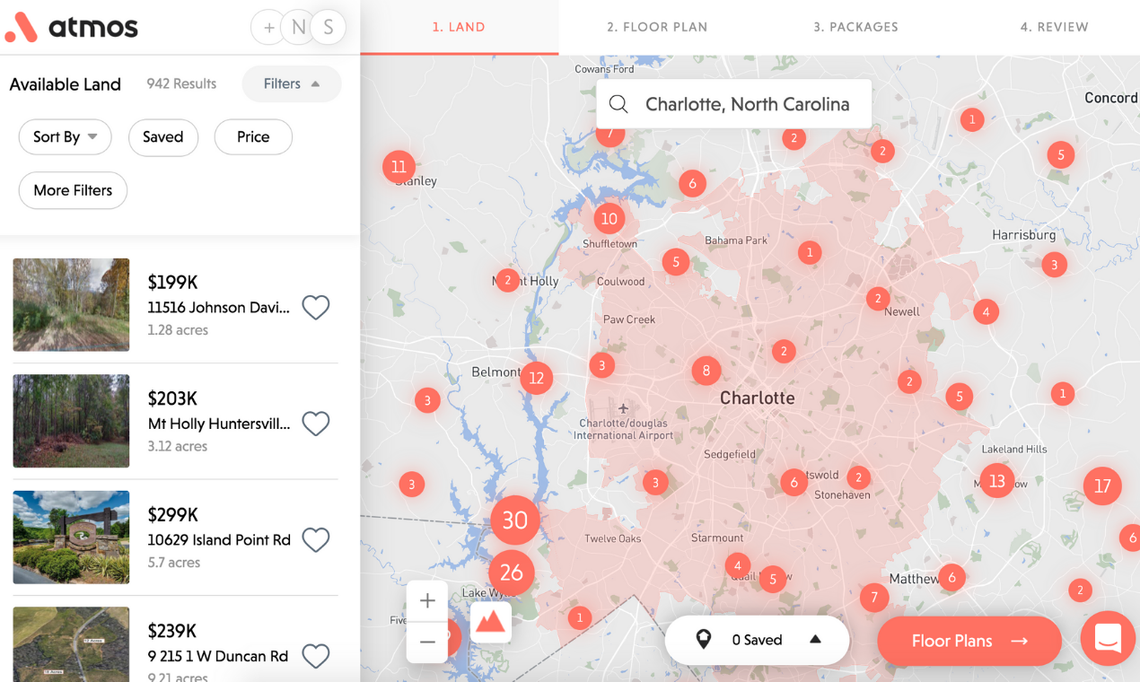 The Atmos platform helps out-of-state buyers quickly find available lots for sale.