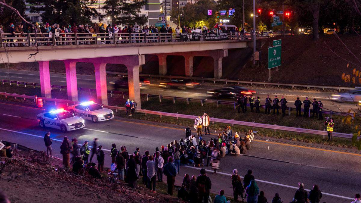Durham police chief, city defend response to freeway protest over Israel-Hamas war