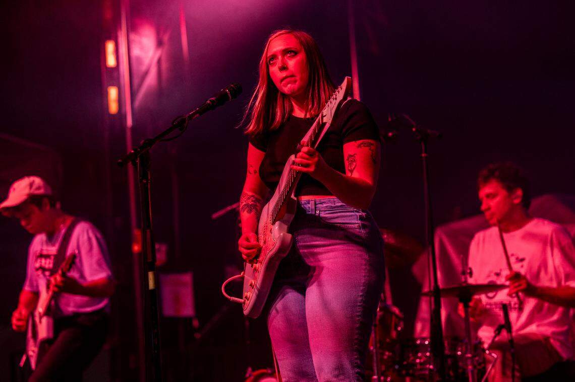 Soccer Mommy performs on day 3 of the Hopscotch Music Festival Saturday, Sept. 9 2023 at City Plaza in Raleigh.