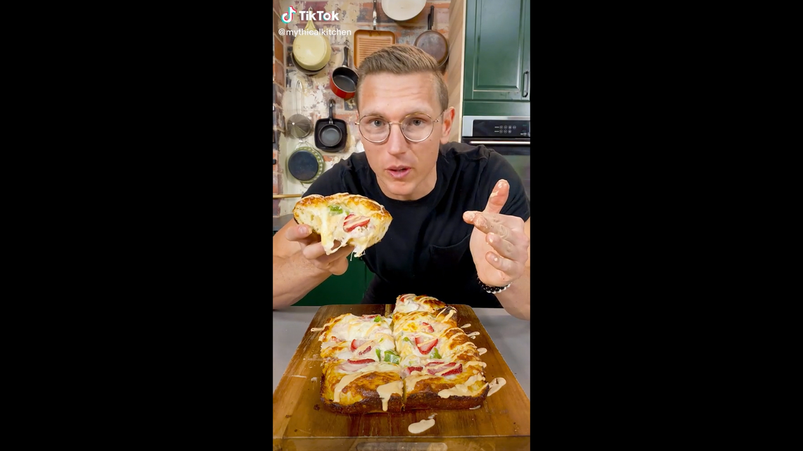 Josh Scherer posted a TikTok recipe for “Spokane-style pizza” on April 6, 2022. People took to social media to question the “regional” dish.