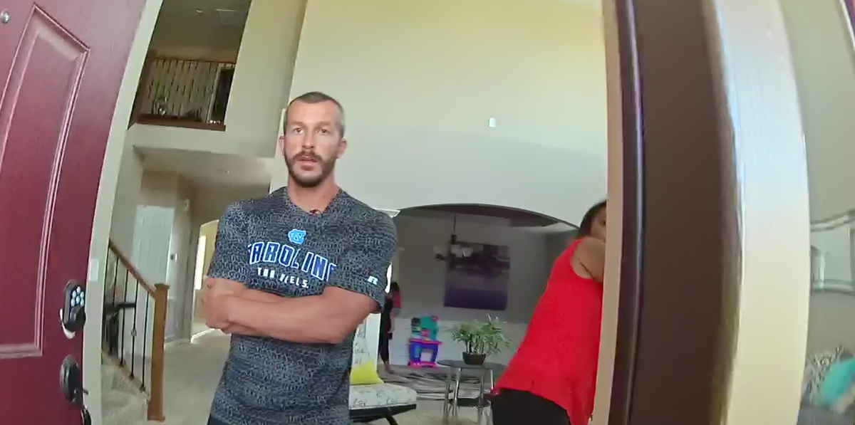 Chris Watts in a still from police body cam footage, as seen in the Netflix documentary “American Murderer: The Family Next Door.”