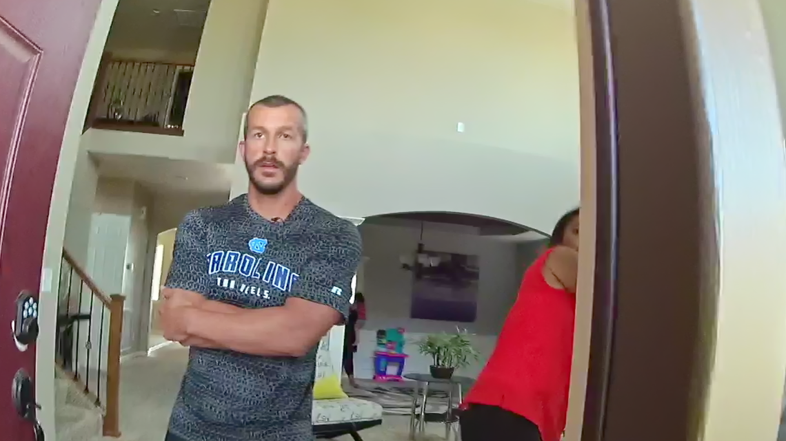 Chris Watts in a still from police body cam footage, as seen in the Netflix documentary “American Murderer: The Family Next Door.”