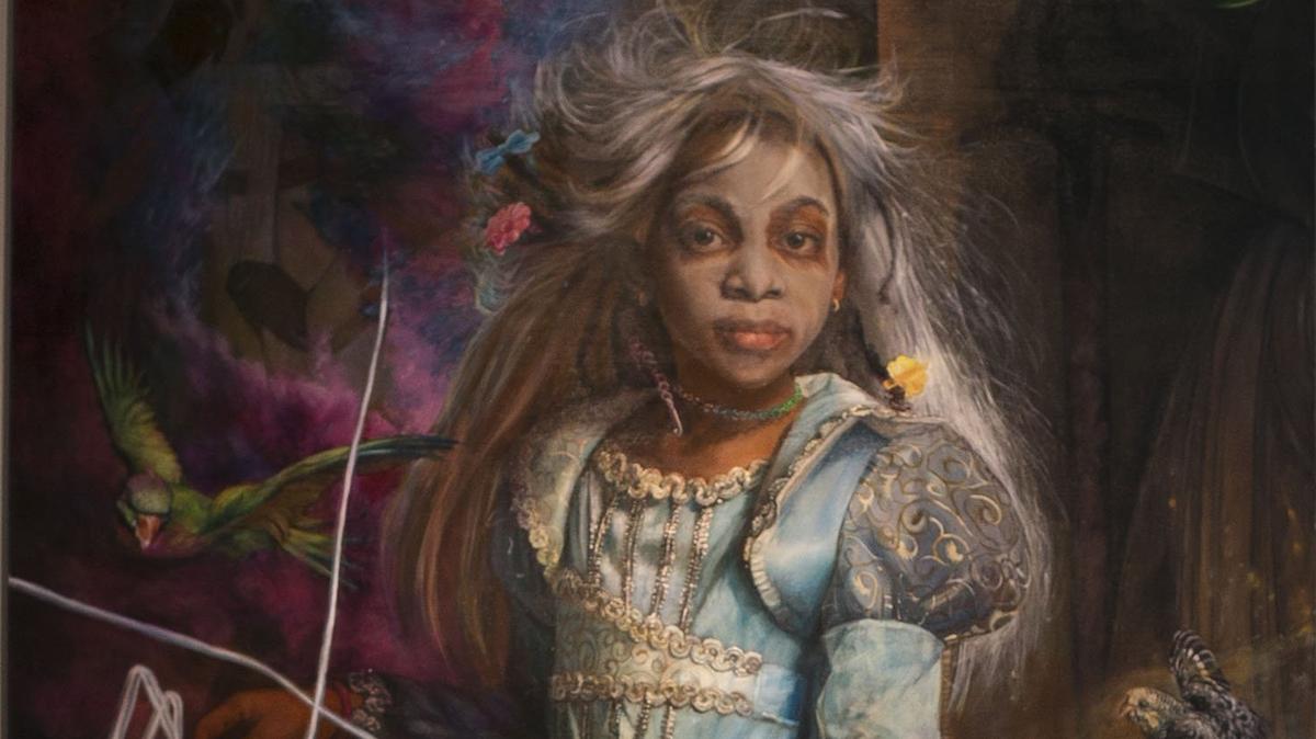 “Dust Up” by painter Margaret Bowland on exhibit at the Contemporary Art Museum in Raleigh, N.C., on Wednesday, April 18, 2018. Bowland’s series of painting in her show “Painting the Roses Red” will be shown through June 17, 2018.