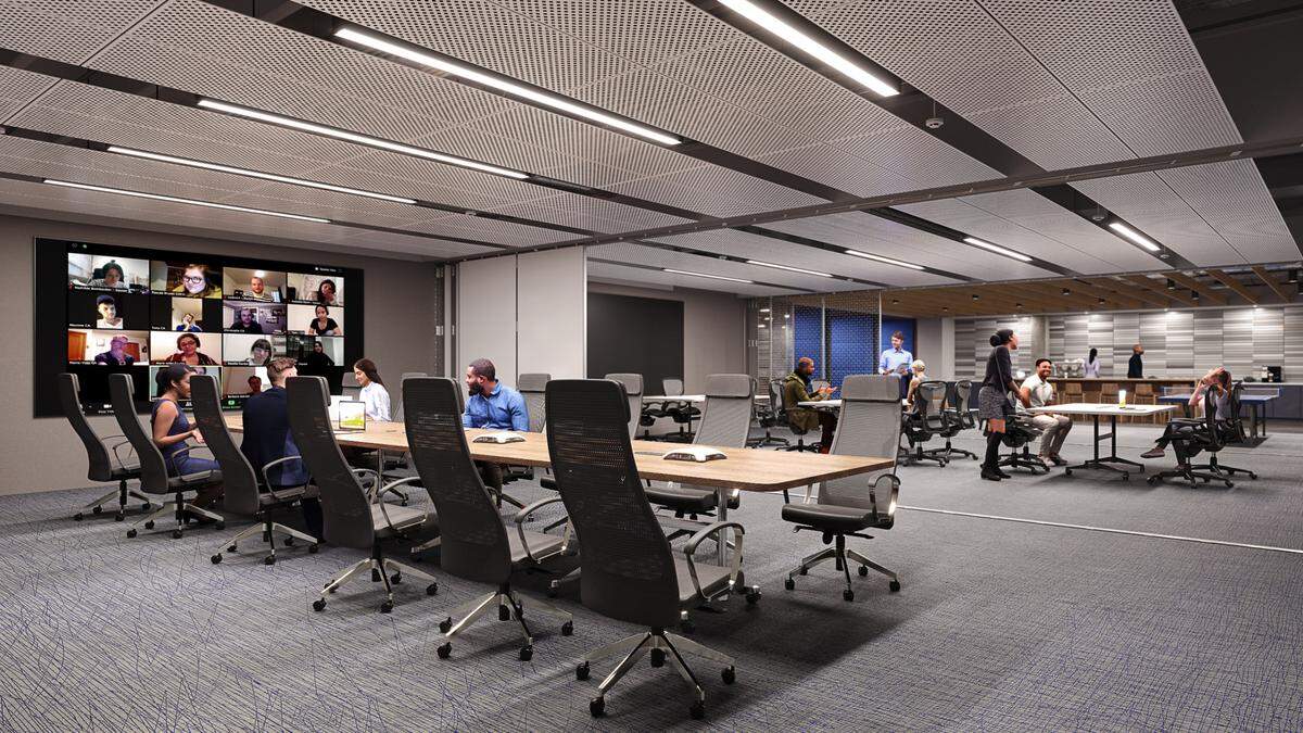 A rendering of the future interiors of the Mutual Tower in Downtown Durham on West Chapel Hill Street. Its owner Turnbridge Equities announced it will invest $10 million into its restoration and improvements by 2022.