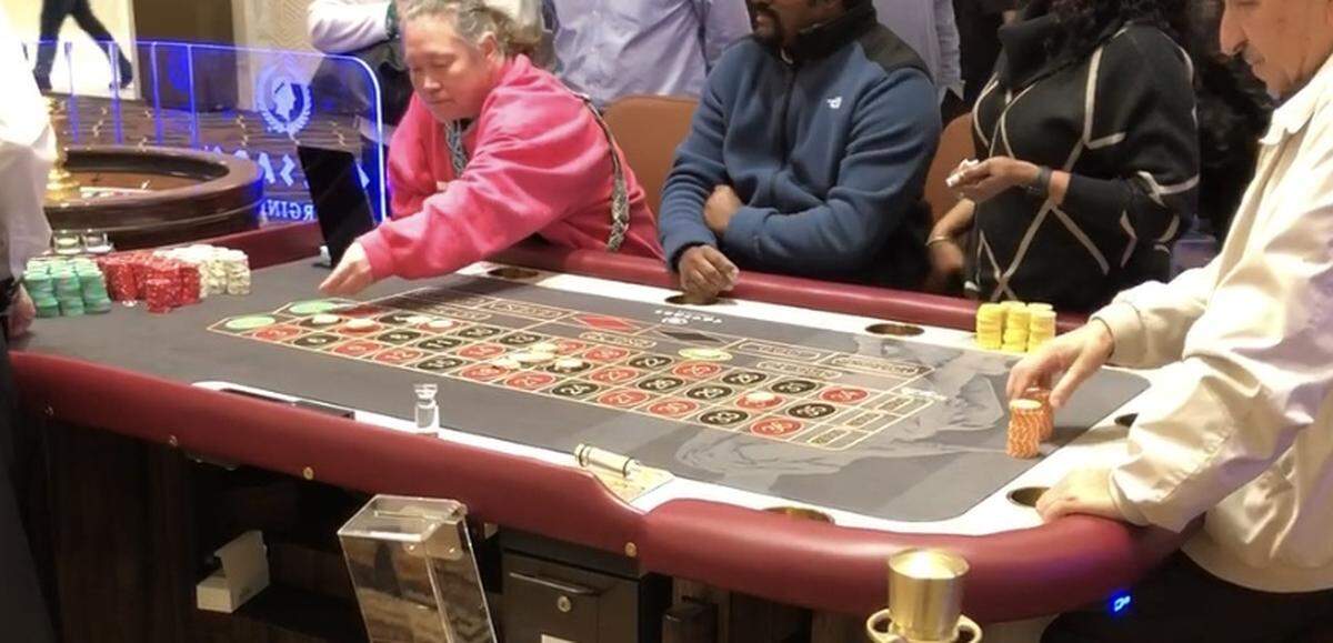 Guests play Roulette on opening day at Caesars Virginia in Danville, Dec. 17, 2024. The new permanent casino has 90,000 square feet of gaming space, including live table games.